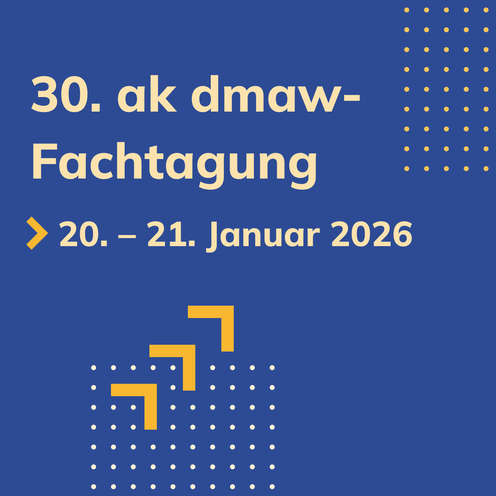 Ankündigung 30. ak dmaw-Fachtagung, 20. bis 21. Januar 2026